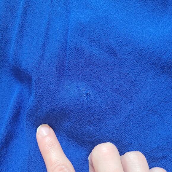 Madewell Maxi Dress Size 2 Flutter Back Overlay Midi Tiered Slit Royal Blue - Picture 10 of 16